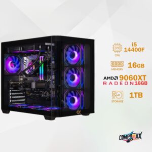 تجميعة سوداء اقساط كرت B AMD RX 9060XT 16G مع معالج i5-14400F
