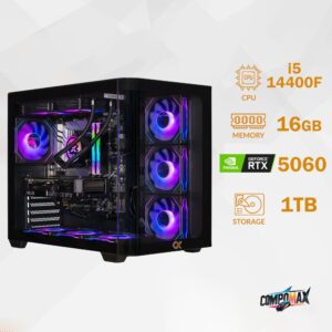 تجميعة متوسطة كاش GForce RTX 5060 معالج i5-14400F سوداء