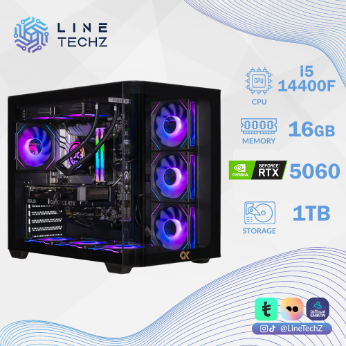 تجميعة متوسطة كاش كرت شاشة GForce RTX 5060 مع معالج i5-14400F