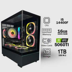 تجميعة متوسطة بكرت شاشة RTX 5060Ti معالج i5-14400F