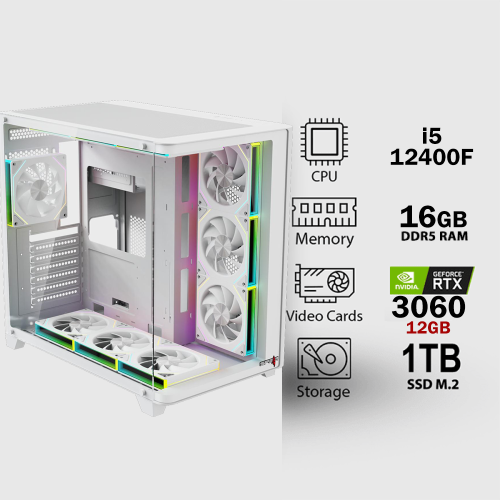 تجميعة متوسطة كاش GForce RTX 4060 معالج i5-12400F