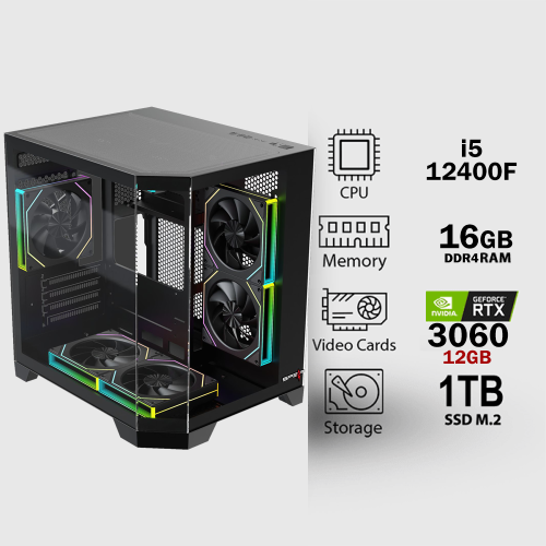 تجميعة متوسطه تقسيط GForce RTX 4060 معالج i5-12400F