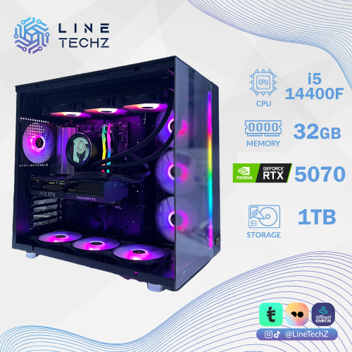 تجميعة احترافية اقساط بكرت شاشة RTX 5070 معالج i5-14400F