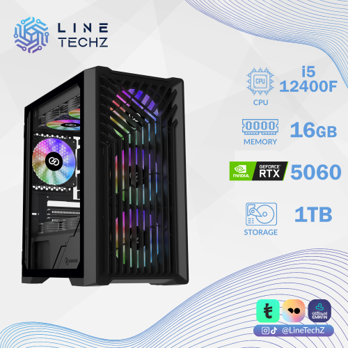 تجميعة متوسطة كاش RTX 5060 مع معالج i5-12400F