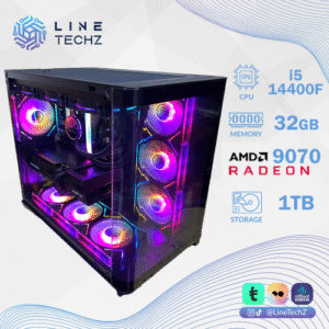 تجميعة إحترافية كاش كرت شاشة AMD 9070 معالج i5-14400F