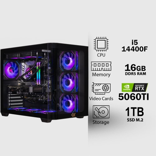 تجميعة متوسطة اقساط كرت شاشة GForce RTX 5060 مع معالج i5-14400F