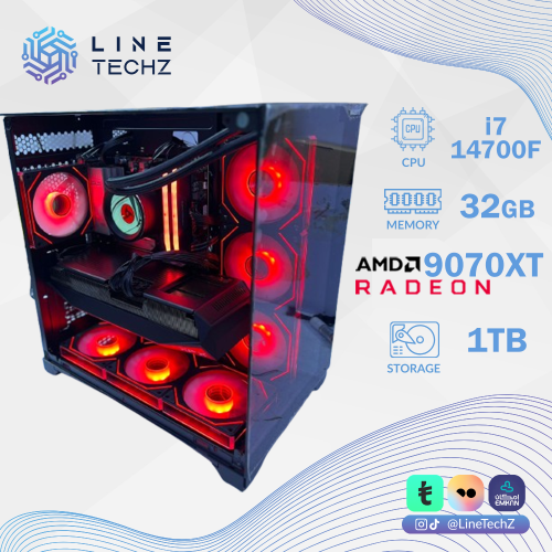 تجميعة إحترافية اقساط كرت شاشة AMD 9070 XT معالج i7-14700F