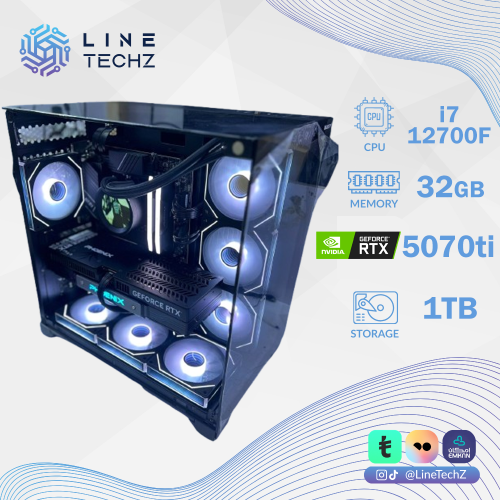 تجميعة احترافية اقساط كرت شاشة GForce RTX 5070 Ti معالج i7-12700F